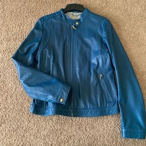Banana Republic leather Moto jacket (Blue) size M